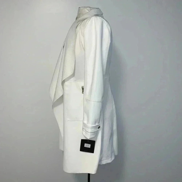 Andrew Marc Faux Leather & Knit Drape Front Jacket​​ - Picture 2 of 11